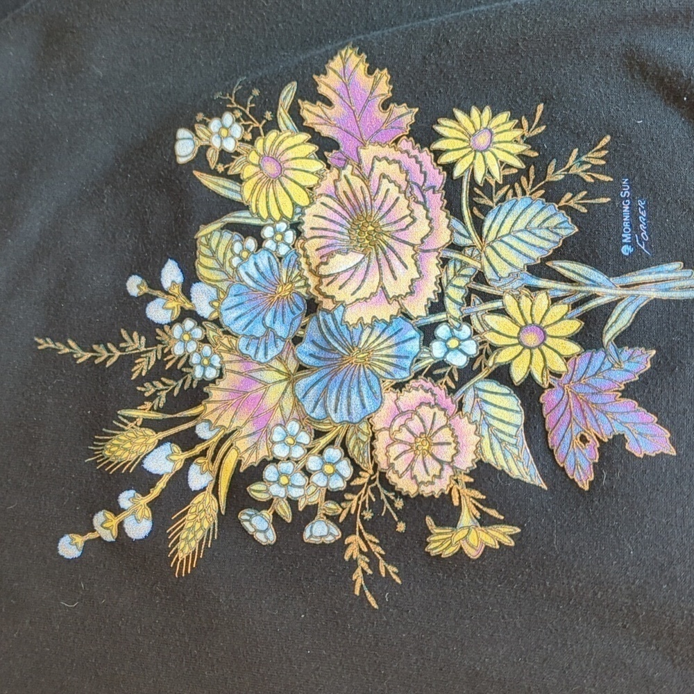 Nature's Garden By Morning Sun Forrer Vintage Floral Sweater Large - Picture 1 of 9